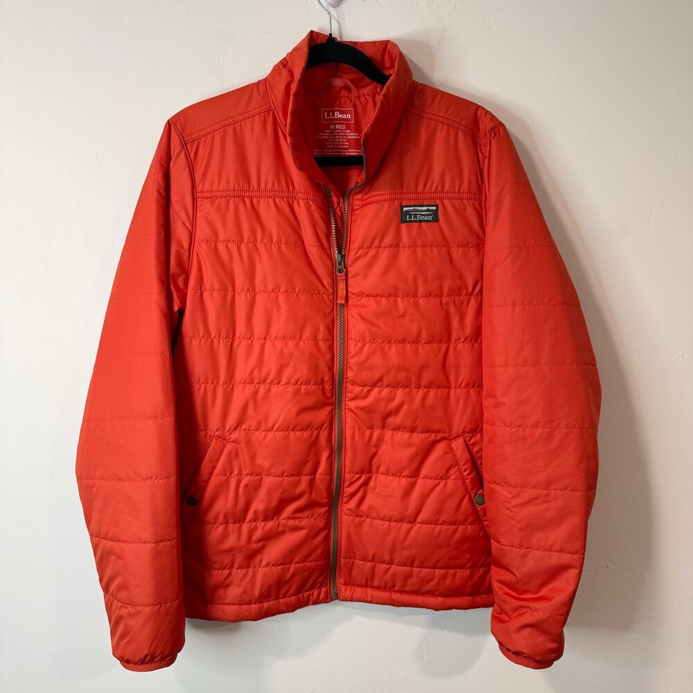 L.L.Bean Men's Mountain Classic Puffer Jacket Orange M Reg Lightweight